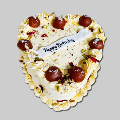 "Heart shape Butterscotch Gulab Jamun cake - 1kg - Click here to View more details about this Product